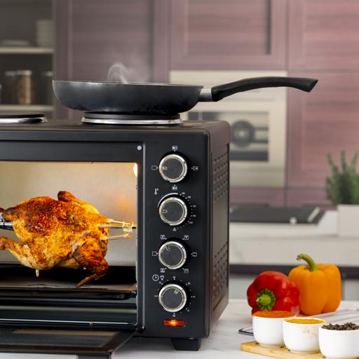 display image 5 for product Electric Oven with Rotisserie & Convection, 38L, GO34052 | Dual Hot Plate | 60min Timer | Adjustable Temperature | Stainless Steel Heating Elements