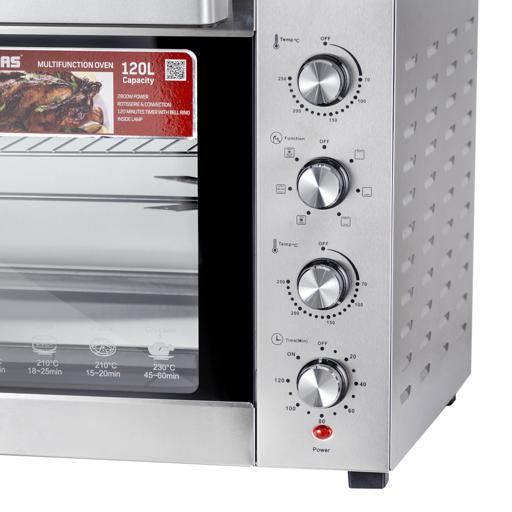 Multifunctional Oven，Silver with Rotisserie Timer 1500W Electric Oven 40  Lliters Double Glass Door Convection Countertop Toaster Oven Useful