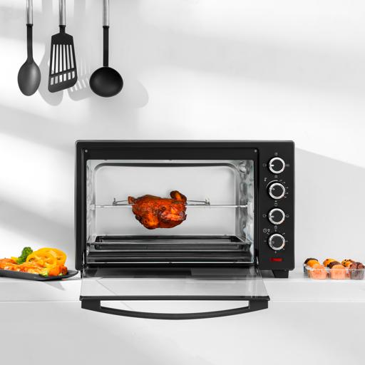 display image 6 for product Geepas GO4451 Electric Oven with Rotisserie and Convection functions - 2000W |Grill Function, 60 Minute Timer & Inside Lamp | 5 Control Knobs |48L Capacity