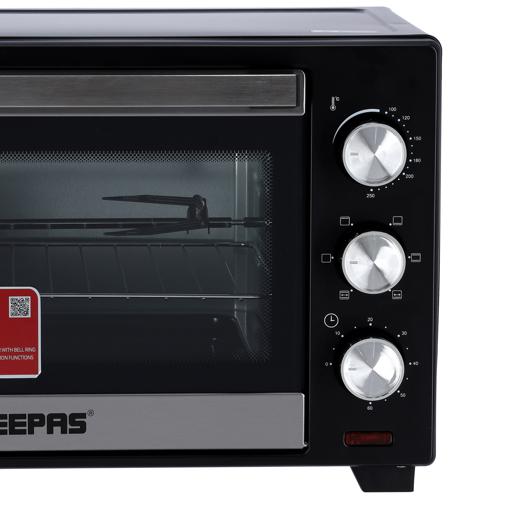 display image 13 for product Geepas Electric Oven with Rotisserie 25L - Electric Oven 1600W - 100-250 Adjustable Temperature, 60 min Timer Function - Multiple Cooking Functions & Grill - Accessories Included - 2 Year Warranty