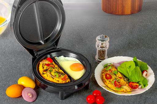 Geepas 1000W Omelette Maker Dual Electric Non-Stick Egg Cooker