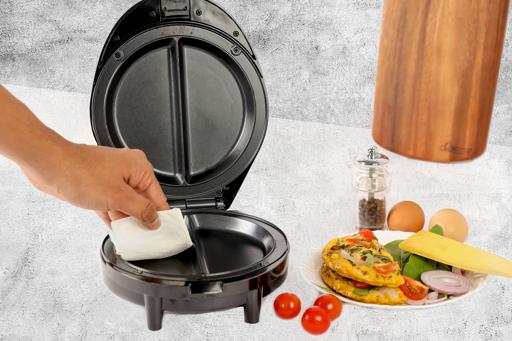  Kuwugi Geepas 1000W Omelette Maker - Electric Cooker with  Non-Stick Plate - Automatic Temperature Control & Power Light - 2  Individual Portions - Great for Fried or Scrambled Eggs - 2
