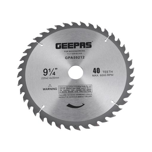 display image 0 for product Geepas GPA59212 Professional Circular Saw Blade - 235mm x 30mm Bore, |Thin Kerf | 48 ATB Sharp Teeth | Ideal for Carpenter, Professional, DIYers & More