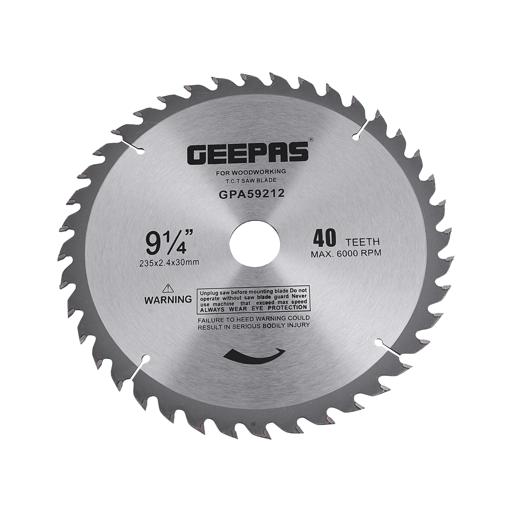 display image 5 for product Geepas GPA59212 Professional Circular Saw Blade - 235mm x 30mm Bore, |Thin Kerf | 48 ATB Sharp Teeth | Ideal for Carpenter, Professional, DIYers & More