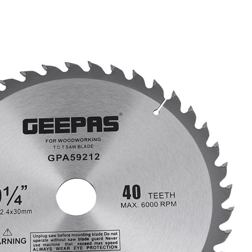display image 4 for product Geepas GPA59212 Professional Circular Saw Blade - 235mm x 30mm Bore, |Thin Kerf | 48 ATB Sharp Teeth | Ideal for Carpenter, Professional, DIYers & More