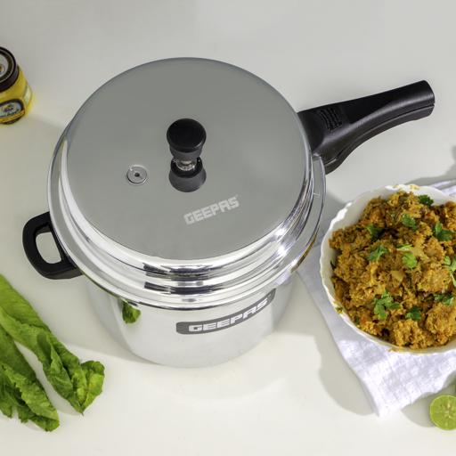 display image 4 for product Aluminium Pressure Cooker, 10L Cooker with Lid, GPC328 | Induction Base Cooker with Durable Handles | Ideal for Small to Medium Households | Create Delicious, Home-Cooked Dishes 