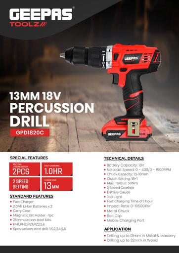 display image 8 for product Percussion Drill GPD1220C Geepas 