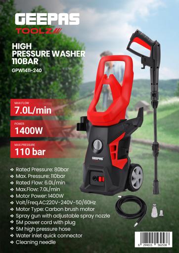 display image 14 for product Geepas High Pressure Washer - 110 Bar