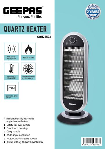 Electric Quartz Room & Office Heater 400W to 800W with safety tip