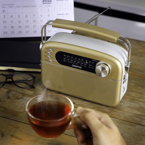 display image 7 for product Rechargeable Radio with Bluetooth, 3-Band Radio, GR13015 | AUX Input | Rechargeable Battery | AC/DC Operation | BT/ FM/ MP3/ USB/ TF Card