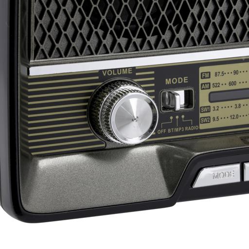 display image 15 for product Rechargeable Radio with Bluetooth, 3-Band Radio, GR13016 | AUX Input | Rechargeable Battery Radio | AC/ DC Operation | BT/ FM/ MP3/ USB/ TF Card
