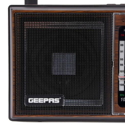 display image 22 for product Geepas GR6842 Rechargeable Radio - BT/USB/SD /TF Music Player | Bluetooth Speaker | Lightweight Portable FM Radio | 10 Band Radio  | Stylish Retro Design