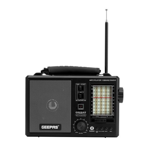 display image 9 for product Geepas GR6842 Rechargeable Radio - BT/USB/SD /TF Music Player | Bluetooth Speaker | Lightweight Portable FM Radio | 10 Band Radio  | Stylish Retro Design