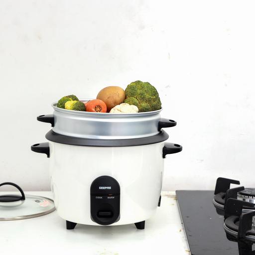 display image 3 for product Geepas GRC35011 1.5L  Automatic Rice Cooker 500W - Steam Vent Lid & Simple One Touch Operation |Make Rice, Steam Healthy Food & Vegetables | 2 Year Warranty