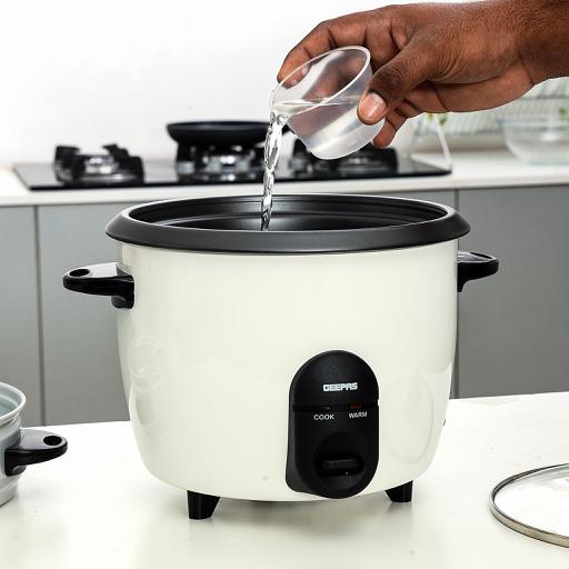 display image 2 for product Geepas GRC35011 1.5L  Automatic Rice Cooker 500W - Steam Vent Lid & Simple One Touch Operation |Make Rice, Steam Healthy Food & Vegetables | 2 Year Warranty