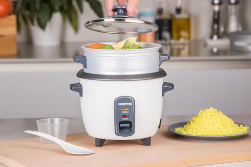 display image 3 for product Geepas GRC35016UK 0.6L Rice Cooker with Steamer | 350W | Non-Stick Inner Pot, Automatic Cooking, Easy Cleaning, High-Temperature Protection - Make Rice & Steam Healthy Food & Vegetables - 2 