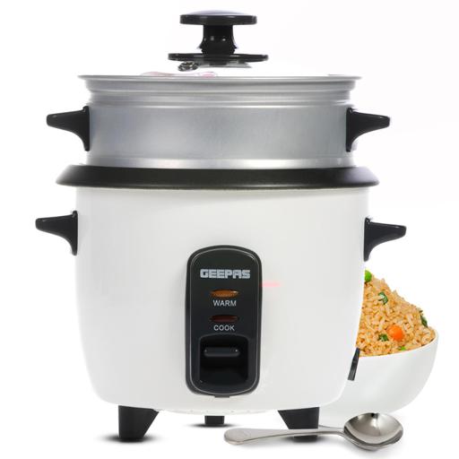 display image 5 for product Geepas GRC35016UK 0.6L Rice Cooker with Steamer | 350W | Non-Stick Inner Pot, Automatic Cooking, Easy Cleaning, High-Temperature Protection - Make Rice & Steam Healthy Food & Vegetables - 2 