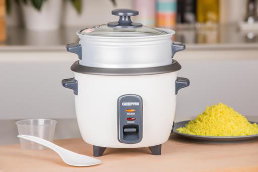 display image 2 for product Geepas GRC35016UK 0.6L Rice Cooker with Steamer | 350W | Non-Stick Inner Pot, Automatic Cooking, Easy Cleaning, High-Temperature Protection - Make Rice & Steam Healthy Food & Vegetables - 2 