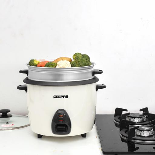 Buy Geepas L Rice Cooker Steamer With Non Stick Cooking Pot Online In Uae Wigme