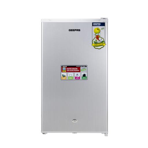 display image 0 for product Defrost Mini Fridge with Lamp, Door Lock & Key, GRF115SPEN - Low Noise Design, Compact, Powerful Compressor, Energy Saving, Faster Cooling, Adjustable Thermostat, 110L Capacity