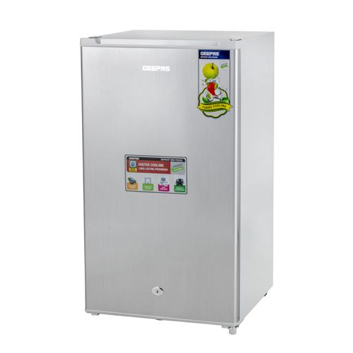 display image 10 for product Defrost Mini Fridge with Lamp, Door Lock & Key, GRF115SPEN - Low Noise Design, Compact, Powerful Compressor, Energy Saving, Faster Cooling, Adjustable Thermostat, 110L Capacity