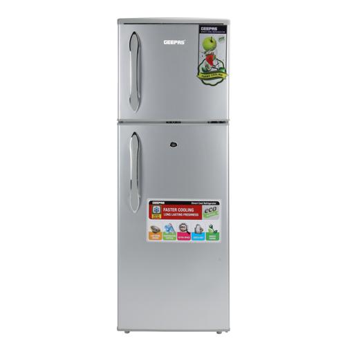 display image 0 for product Geepas 180L Double Door Refrigerator - Durable Double Door Refrigerator, Fast Cooling & Preserves