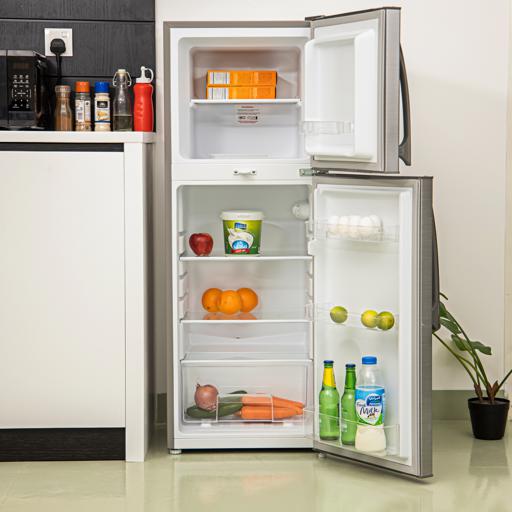 display image 1 for product Geepas 220L Double Door Refrigerator - Free Standing Durable Double Door Refrigerator, Quick Cool