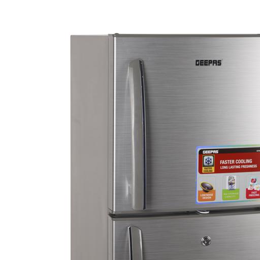 display image 7 for product Geepas 220L Double Door Refrigerator - Free Standing Durable Double Door Refrigerator, Quick Cool