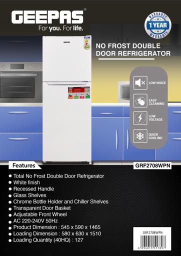 display image 23 for product Double Door Refrigerator - 270L | Free Standing Durable Double Door Refrigerator, Quick Cooling -Geepas 