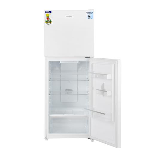 display image 5 for product Geepas Double Door Total No-Frost Refrigerator- GRF2708WPN/ 270 L, Quick Cooling, Equipped with Glass Shelves, Chrome Bottle Holder, Transparent Door Basket and Chiller Shelf/ White, 1-Year Warranty