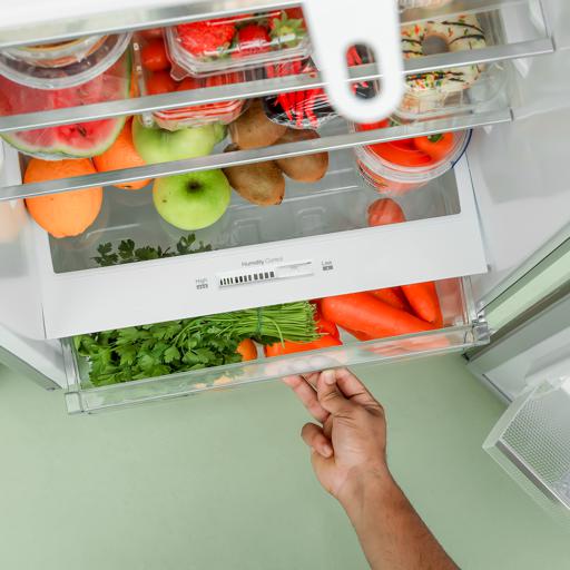 display image 10 for product Geepas GRF3207SSXXN 320L Double Door Refrigerator - Free Standing Durable Double Door Refrigerator, Recessed Handle, Quick Cooling, Low Noise, Low Energy Consumption, Defrost Refrigerator | 1 Year Warranty
