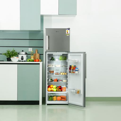 display image 7 for product Geepas GRF3207SSXXN 320L Double Door Refrigerator - Free Standing Durable Double Door Refrigerator, Recessed Handle, Quick Cooling, Low Noise, Low Energy Consumption, Defrost Refrigerator | 1 Year Warranty