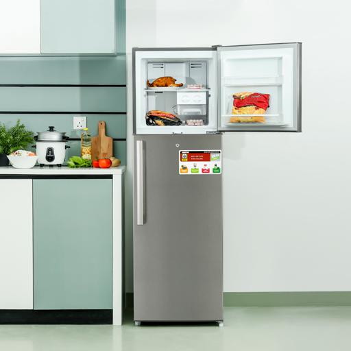 display image 12 for product Geepas GRF3207SSXXN 320L Double Door Refrigerator - Free Standing Durable Double Door Refrigerator, Recessed Handle, Quick Cooling, Low Noise, Low Energy Consumption, Defrost Refrigerator | 1 Year Warranty