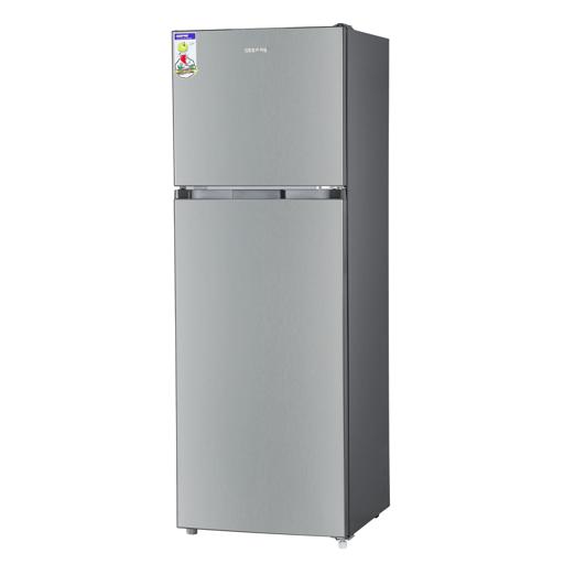 display image 1 for product Geepas GRF4120SSXN 410L Double Door No frost Refrigerator -  Double Temperature Setting Feature, Quick Cooling & Long-lasting Freshness, Low Noise, Low Energy Consumption, Defrost Refrigerator | 1 Year Warranty