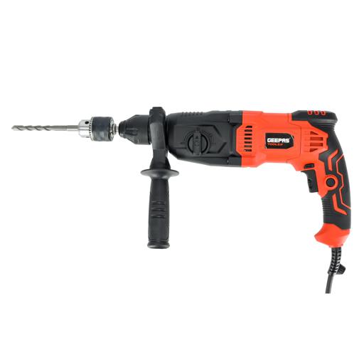 display image 2 for product 26mm Rotary Hammer, Hammer with SDS plus, GRH2610-240 | 4 Function and Adjustable Soft Grip Handle | Point and Flat Chisel | Heavy Duty Rotary Hammer Drill