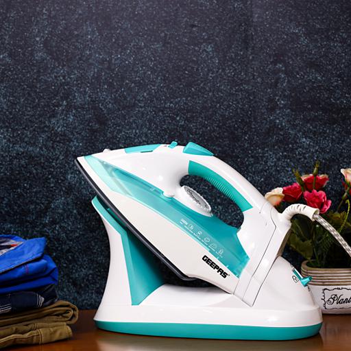 Black + Decker Steam Iron Press 2400-Watt with Auto Shut Off and Ceramic  Sole Plate Coating (Blue)