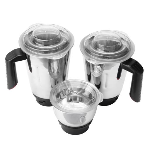 display image 15 for product Geepas 5-IN-1 Mixer Grinder- GSB5457N| 1000 W Powerful Copper Motor and Stainless Steel Jars| Modern Design, Durable Body, Robust Handles and Sharp Blades| 1.5L, 1.0L and 450ML Jars with Polycarbonate Lids| 2 Years Warranty| Black and Silver