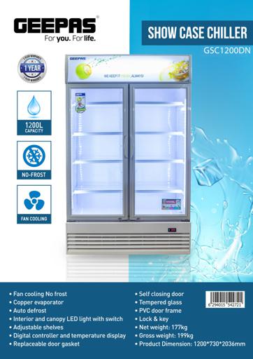 display image 13 for product Geepas Side By Side Showcase Chiller - 1200 Litre
