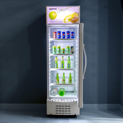 display image 7 for product Geepas GSC6549 380L Upright Showcase Fridge - Adjustable Thermostat, Bottle Cooler |Ideal for Beer, Wine & Drinks Fridge | Low Energy Compressor Fan