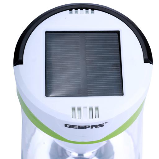 display image 8 for product Geepas GSE5589 Rechargeable Solar LED Lantern - Multi-Functional Camping Emergency Lantern | Solar Lantern, 25 Hours Working| Perfect for Power Outages