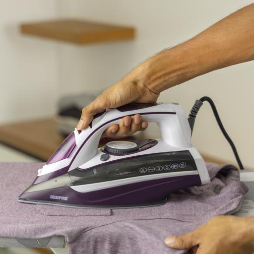 display image 4 for product Ceramic Steam Iron, Temperature Control, GSI24025 | Ceramic Sole Plate, Wet and Dry | Self-Cleaning Function | Powerful Steam Burst | 400ml Water Tank | 2 Years Warranty