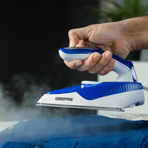 display image 9 for product Geepas GSI7806 800W Dry Iron with Foldable Handle - Non-Stick Coating Plate & Adjustable Thermostat Control | Steam Shot, Transparent Water Tank, Durable Material | 2 Years Warranty