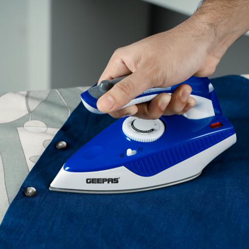 display image 15 for product Geepas GSI7806 800W Dry Iron with Foldable Handle - Non-Stick Coating Plate & Adjustable Thermostat Control | Steam Shot, Transparent Water Tank, Durable Material | 2 Years Warranty