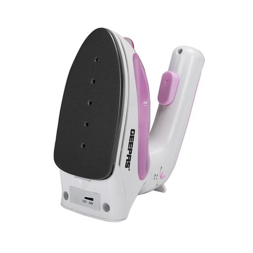 display image 1 for product Geepas 1000W Dry Iron With Foldable Handle - Non-Stick Coating Plate & Adjustable Thermostat