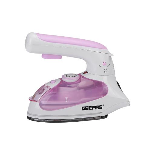 display image 0 for product Geepas 1000W Dry Iron With Foldable Handle - Non-Stick Coating Plate & Adjustable Thermostat