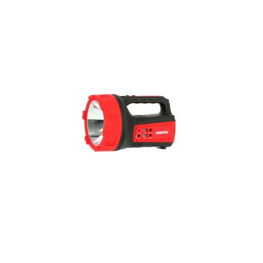 Geepas GSL5572 Rechargeable LED Emergency Searchlight - Portable Spotlight with 10 Hours Working with 2 USB Input | Ideal for Camping, Outdoor & Emergency Power Cuts hero image