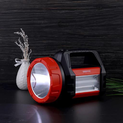 display image 3 for product Geepas Rechargeable Search Light with Lantern - Hand held LED Torch 16 Hours Working with 2000mAh Battery | Perfedt for Camping, Trekking, Outdoor| 2 Years Warranty