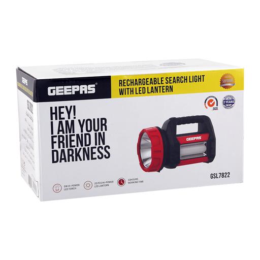 display image 10 for product Geepas Rechargeable Search Light with Lantern - Hand held LED Torch 16 Hours Working with 2000mAh Battery | Perfedt for Camping, Trekking, Outdoor| 2 Years Warranty