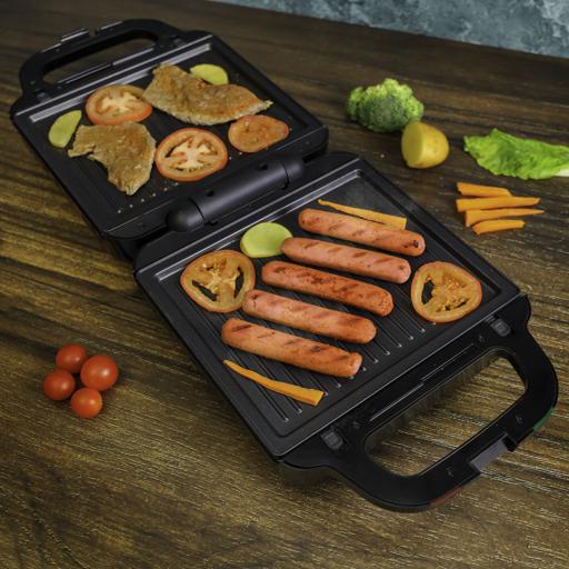 Geepas 2 Slice Sandwich Toaster, Non-Stick Plates Grill Maker & Griddle  Toasty Maker