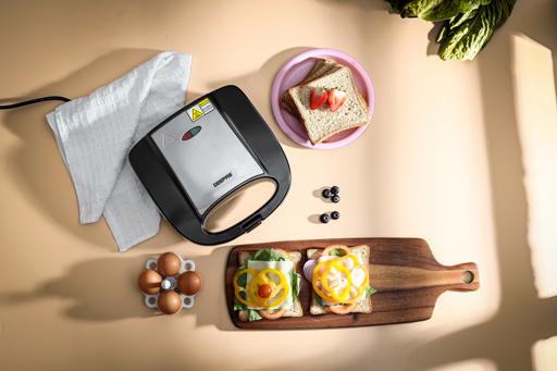 display image 6 for product Geepas 700W 2 Slice Sandwich Maker - Cooks Delicious Crispy Sandwiches - Cool Touch Handle